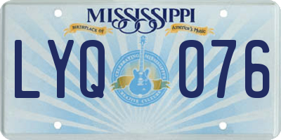 MS license plate LYQ076