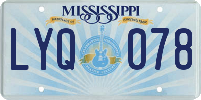 MS license plate LYQ078