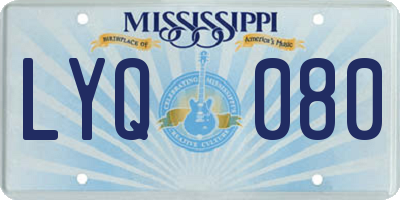 MS license plate LYQ080
