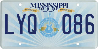 MS license plate LYQ086
