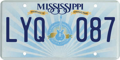 MS license plate LYQ087