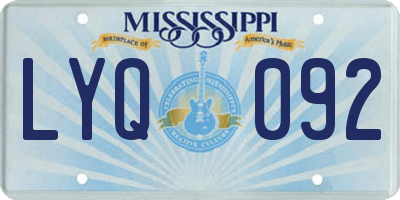 MS license plate LYQ092