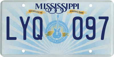 MS license plate LYQ097