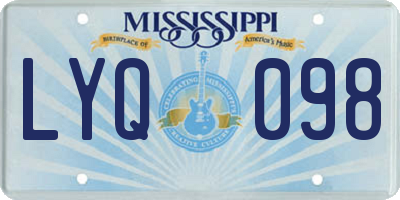MS license plate LYQ098