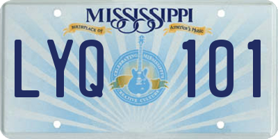 MS license plate LYQ101