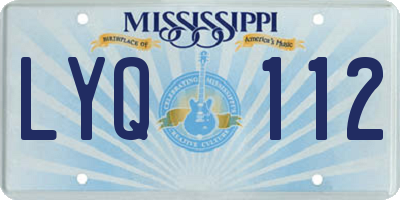 MS license plate LYQ112