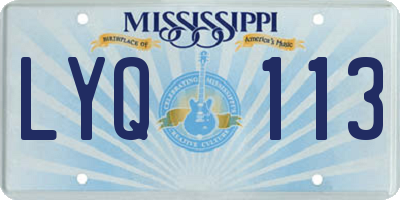 MS license plate LYQ113