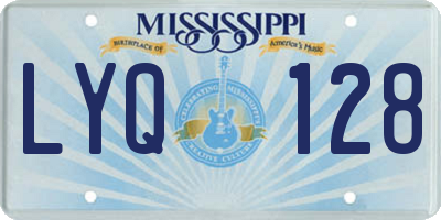 MS license plate LYQ128