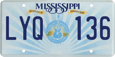 MS license plate LYQ136