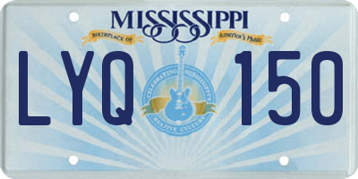 MS license plate LYQ150