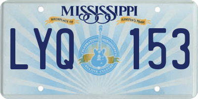 MS license plate LYQ153