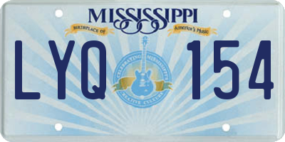 MS license plate LYQ154