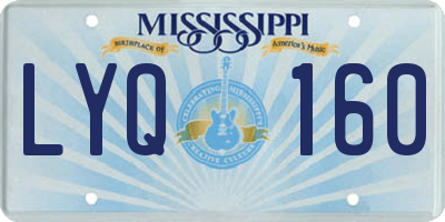 MS license plate LYQ160