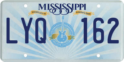 MS license plate LYQ162
