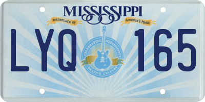 MS license plate LYQ165