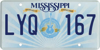 MS license plate LYQ167