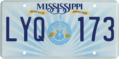 MS license plate LYQ173