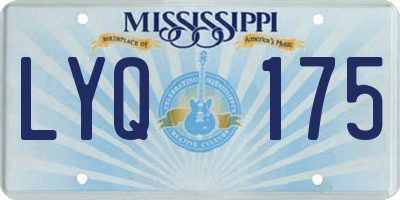 MS license plate LYQ175