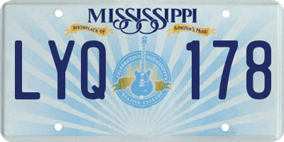 MS license plate LYQ178