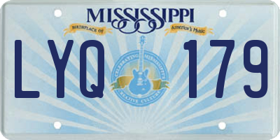 MS license plate LYQ179