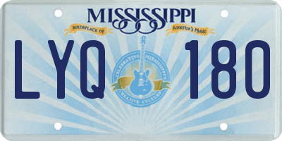 MS license plate LYQ180