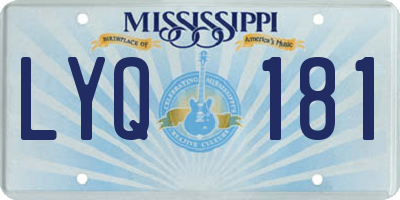MS license plate LYQ181