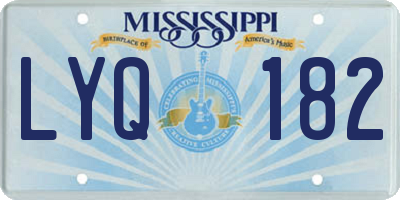MS license plate LYQ182