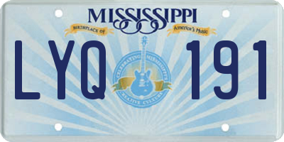 MS license plate LYQ191