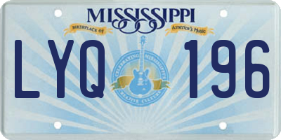 MS license plate LYQ196