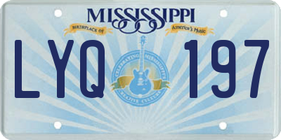 MS license plate LYQ197