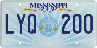MS license plate LYQ200