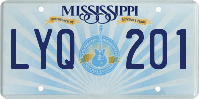 MS license plate LYQ201