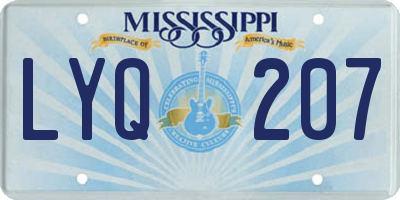 MS license plate LYQ207