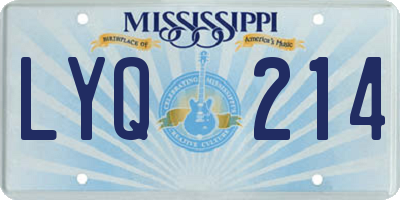 MS license plate LYQ214