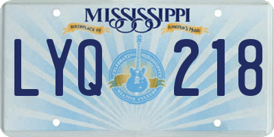 MS license plate LYQ218