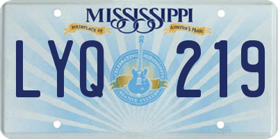 MS license plate LYQ219