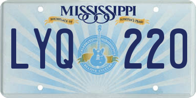 MS license plate LYQ220