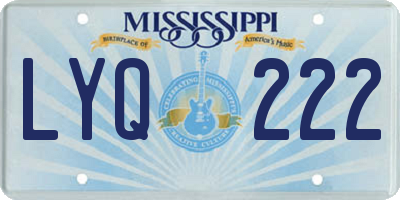 MS license plate LYQ222