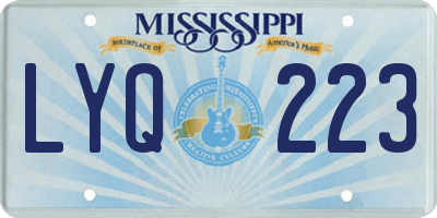 MS license plate LYQ223