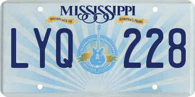 MS license plate LYQ228