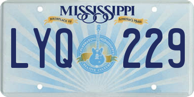MS license plate LYQ229