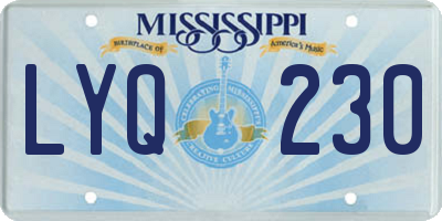 MS license plate LYQ230