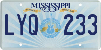 MS license plate LYQ233