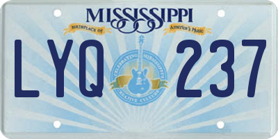MS license plate LYQ237