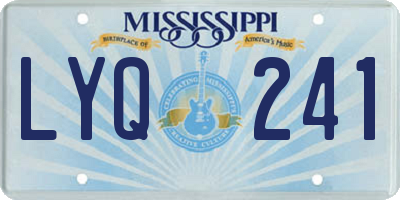 MS license plate LYQ241