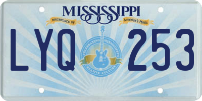 MS license plate LYQ253