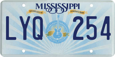 MS license plate LYQ254