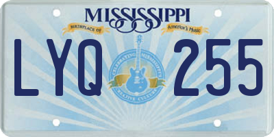 MS license plate LYQ255