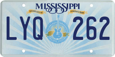 MS license plate LYQ262