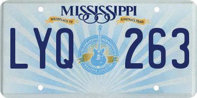 MS license plate LYQ263